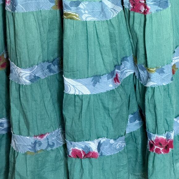 Fashion Bug size 20 W tiered maxi circle skirt Ombré teal green. Lined, zip side - Picture 3 of 7
